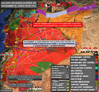 Military Situation In Syria On November 16, 2022 (Map Update)
