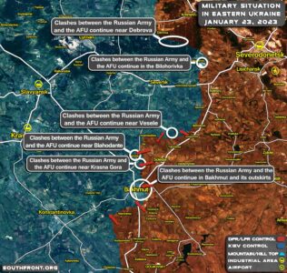 Military Situation In Bakhmut-Soledar Region On January 23, 2023 (Map Update)