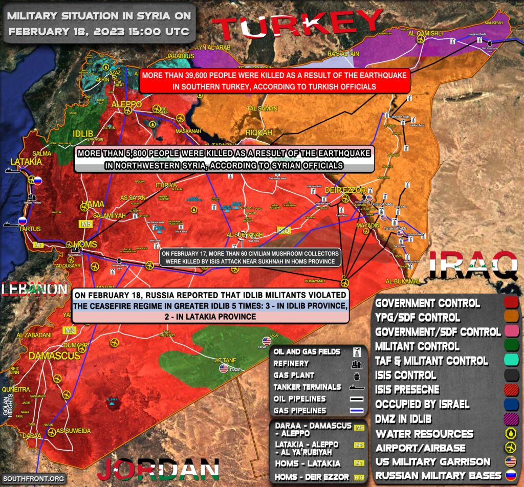 Military Situation In Syria On February 18, 2023 (Map Update)