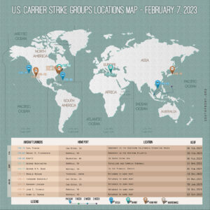 Locations Of US Carrier Strike Groups – February 7, 2023