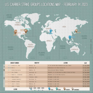 Locations Of US Carrier Strike Groups – February 14, 2023