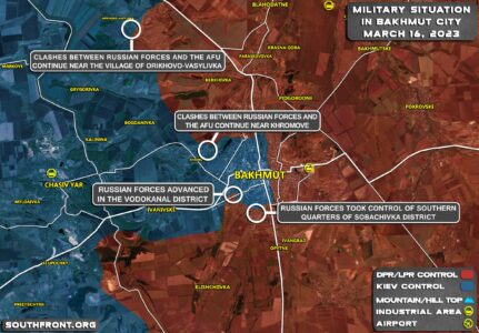 Military Situation In Bakhmut On March 16, 2023 (Map Update)