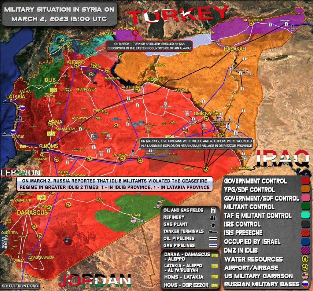 Military Situation In Syria On March 2, 2023 (Map Update)
