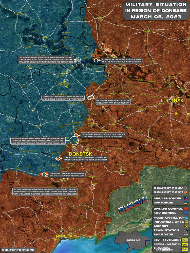 Military Situation In Donbass On March 8, 2023 (Map Update)