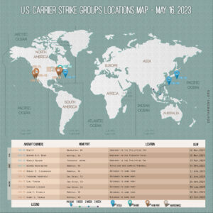 Locations Of US Carrier Strike Groups – May 16, 2023
