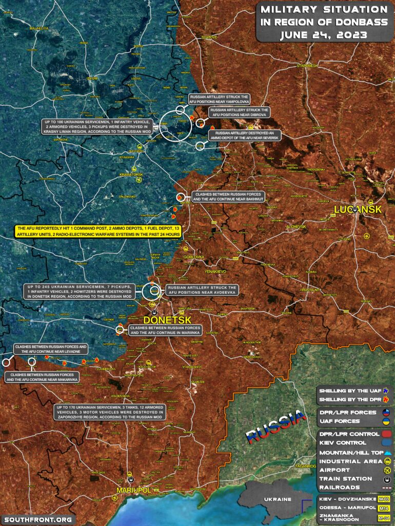 Military Situation In Donbass On June 24, 2023 (Map Update)