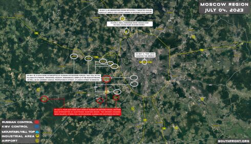 Map Of Ukrainian Drones Attacks On Moscow