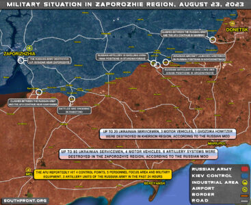 Military Situation In Southern Ukraine On August 23, 2023 (Map Update)