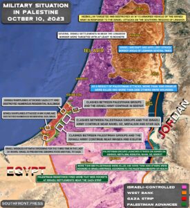 Military Situation In Palestine On October 10, 2023 (Map Update)
