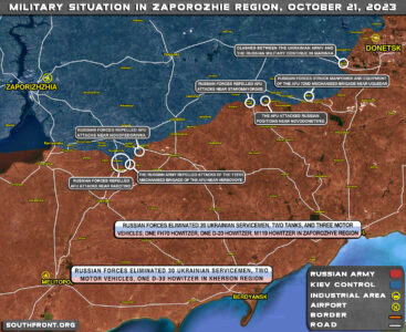 Military Situation In Zaporozhie Region in October 21, 2023 (Map Update)