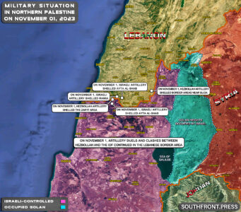 Military Situation On Israeli-Lebanese Border On November 1, 2023 (Map Update)