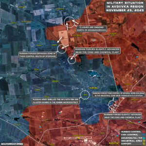Military Situation In Avdeevka, DPR, On November 23, 2023 (Map Update)