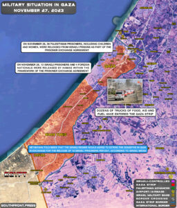Military Situation In Gaza Strip And West Bank On November 27, 2023 (Map Update)