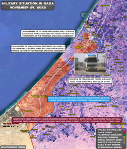 Military Situation In Gaza Strip, West Bank On November 29, 2023 (Map Update)