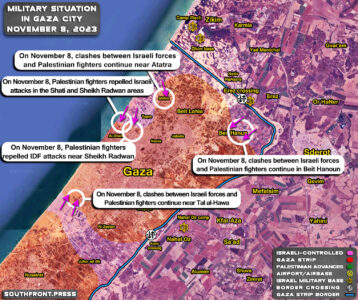 Military Situation In Gaza Strip, On Israeli-Lebanese Border On November 8, 2023 (Map Update)