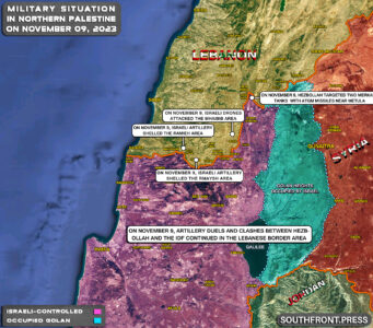 Military Situation In Gaza Strip, On Israeli-Lebanese Border On November 9, 2023 (Map Update)