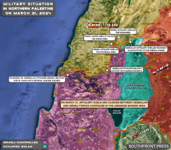 Military Situation On Israeli-Lebanese Border On March 31, 2024 (Map Update)