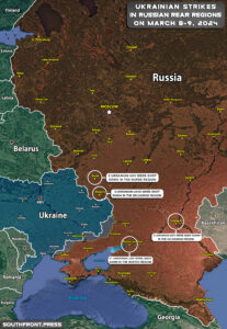 Massive Drone Attack On Russian Rear Regions On March 9, 2024 (Map Update)