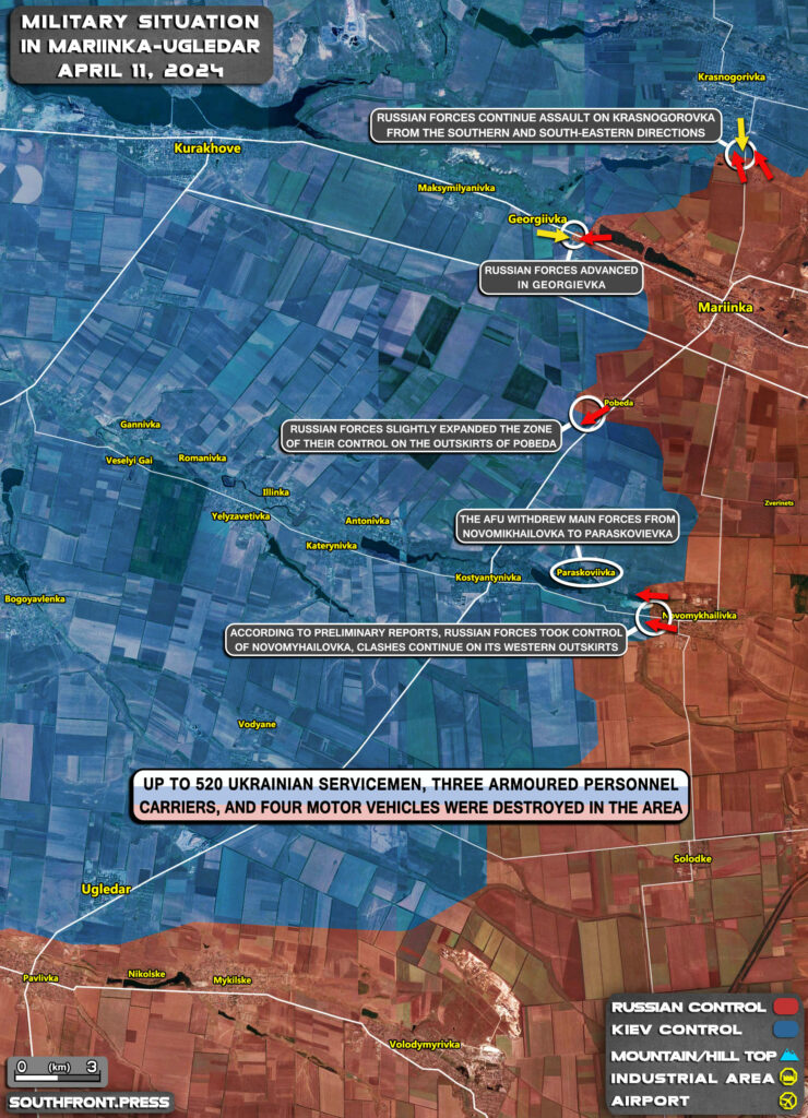 Military Situation In Mariinka Area, DPR On April 11, 2024 (Map Update)