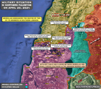Military Situation On Lebanese-Israeli Border On April 20, 2024 (Map Update)