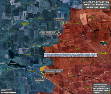 Military Situation In Avdeevka Region, DPR, On April 8, 2024 (Map Update)