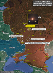 Ukrainian  Drone Strikes In Russian Rear Regions On May 1, 2024 (Map Update)