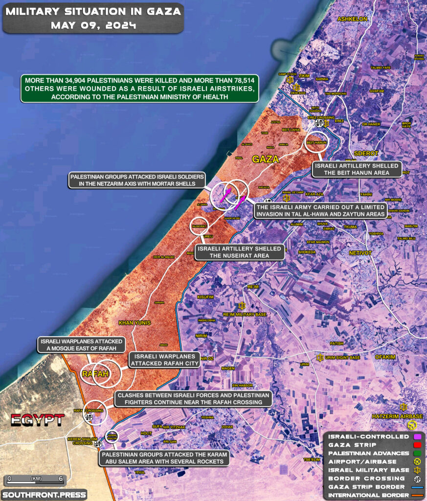 Military Situation In Palestine On May 9, 2024 (Map Update)