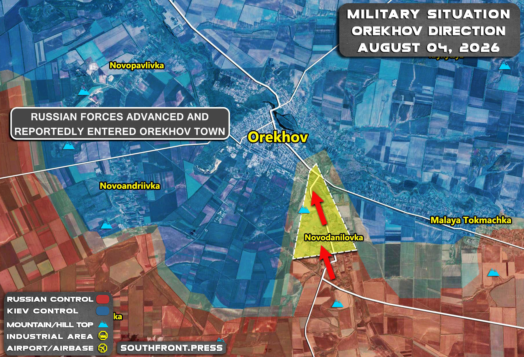 Military Situation In Ukraine And Ukrainian Attacks On Russian 4aug2026 Ukraine Orekhov Map 