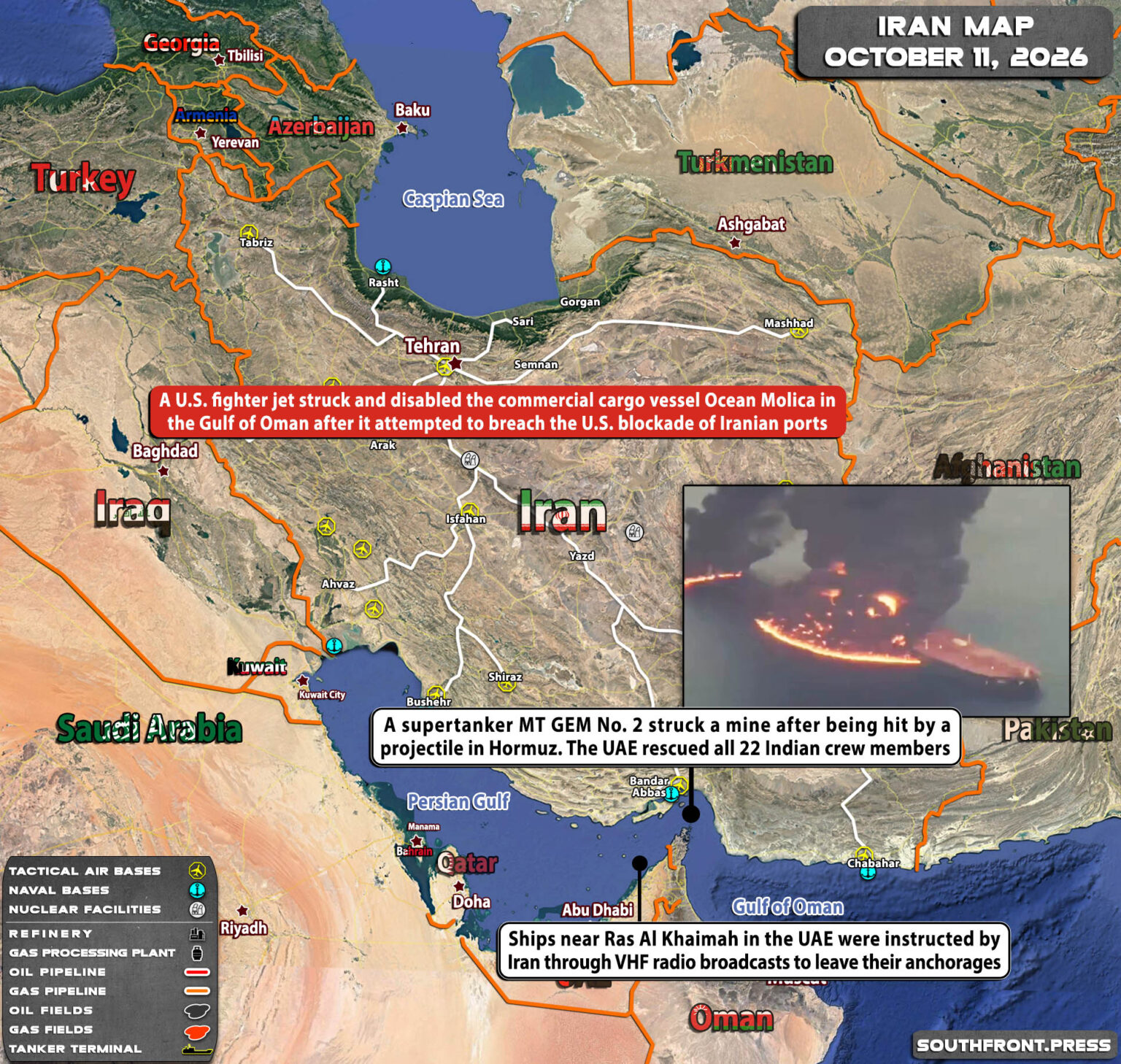 Military Situation In Iran On October 11, 2026 (Map Update)